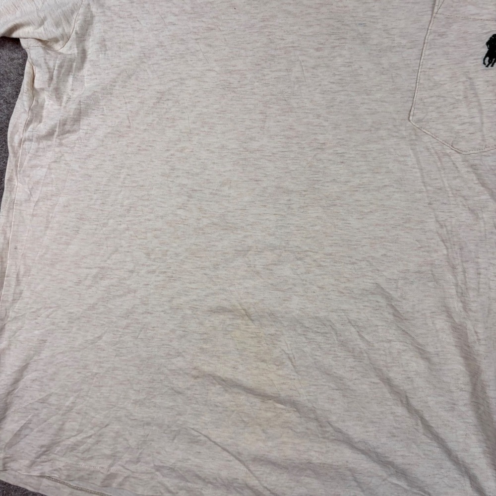 Polo‎ Ralph Lauren T-Shirt Mens XL Beige Heathered Pocket Old Money Golf Casual - Picture 6 of 11